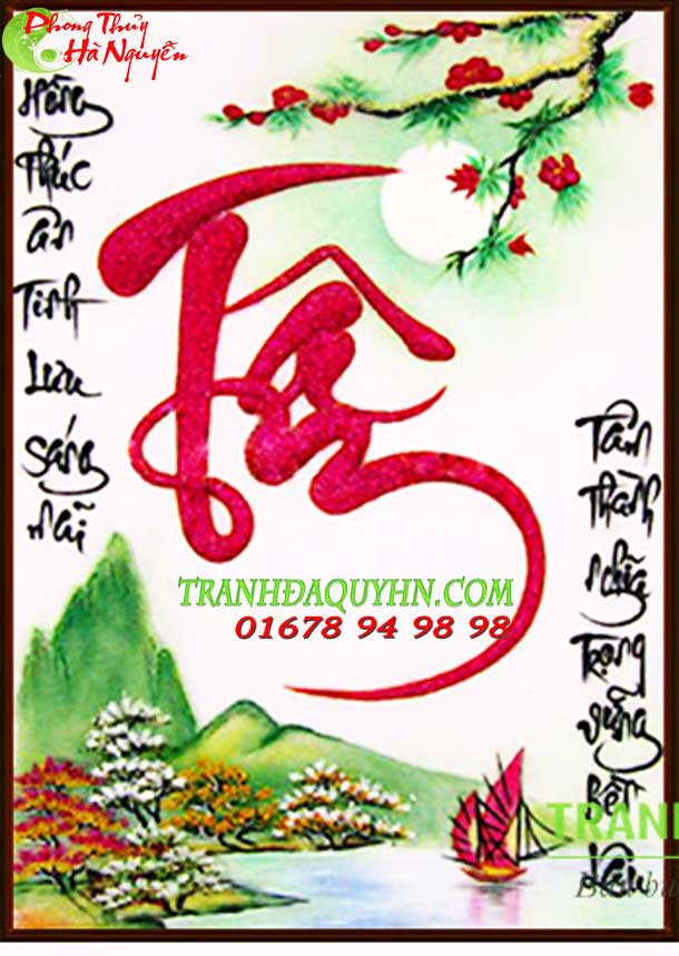 quà tặng thầy cô giáo - tranh đá quý thư pháp